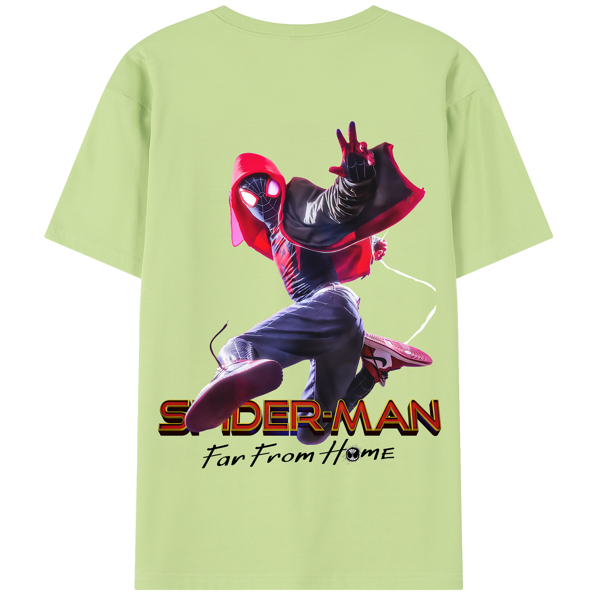 （画像用） Spider Man スパイダーマン 綿100％半袖Tシャツ（背面プリント）